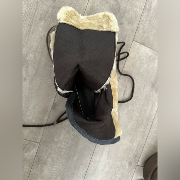 Gorgeous Vintage Suede Platform Furry Lace Up Winter Boots EUC size 9.5 - Picture 6 of 15